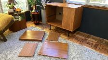 Mid century. TEAK TECK. Buffet, table console, bahut disques vin - Photo 6