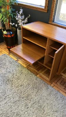 Mid century. TEAK TECK. Buffet, table console, bahut disques vin - Photo 7