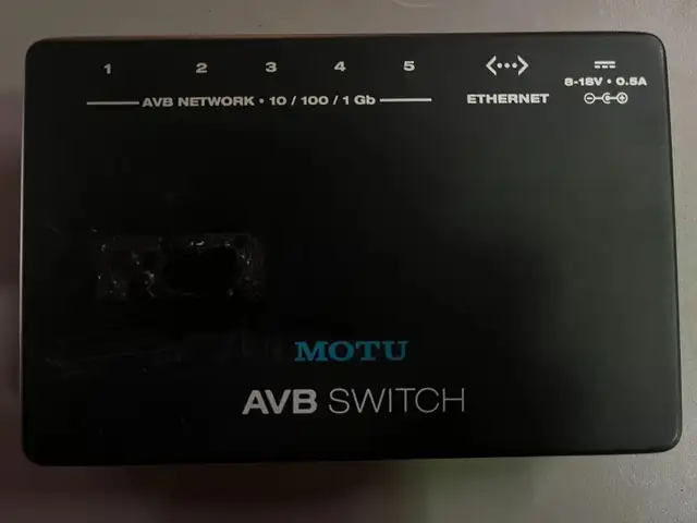 MOTU AVB Switch 5-Port Audio Video Bridging Network Switch