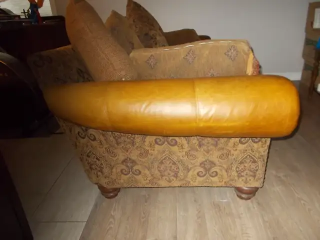 SOFA, 3 Seater, Leather & Cloth