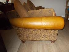 SOFA, 3 Seater, Leather & Cloth
