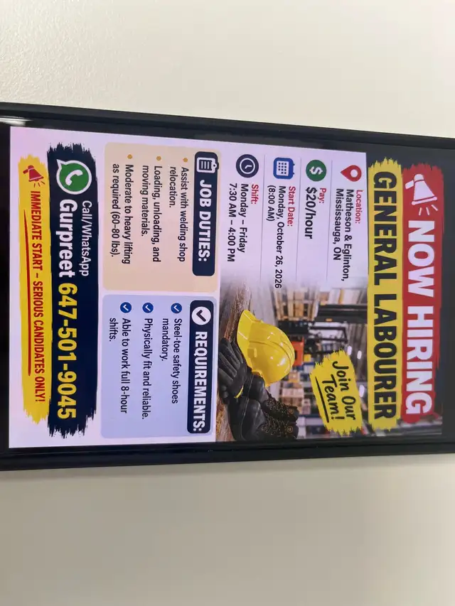 Hiring- General labour
