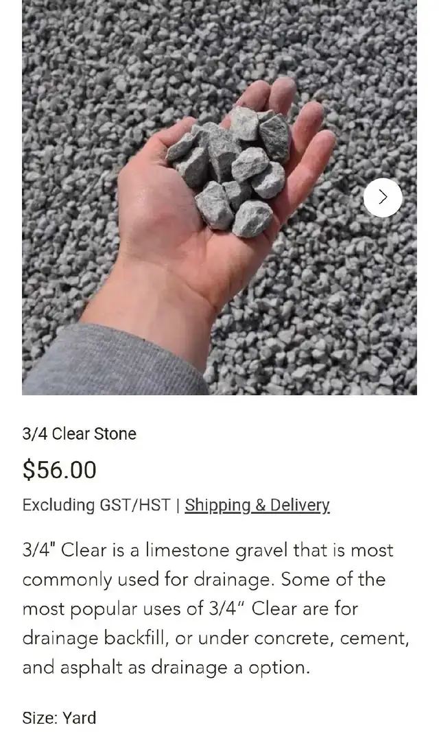 3/4 Clear stone
