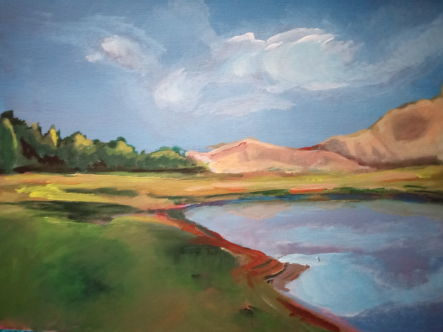 Painting Acrylic on Canvas Landscape 3