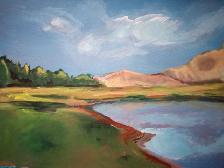 Painting Acrylic on Canvas Landscape 3