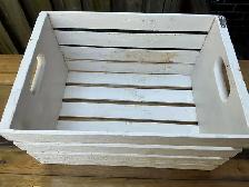 White Painted Wooden Storage Crate ! - Photo 6