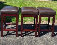 3  Pier 1 Imports leather Bar Stools