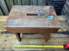 Vintage Wooden Strong & Sturdy Step Stool with Built-In Handle ! - Photo 2