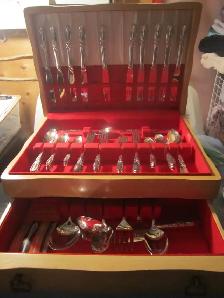 #314Z   WHITE ORCHID silverware set for 10 - Photo 2