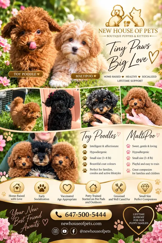 Rear Toy Poodles and MaltiPoo 3-6lb