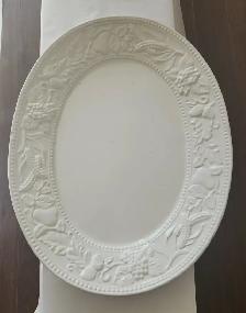 17.5 – 21 inches Large-sized ceramic/enamel vintage oval platte