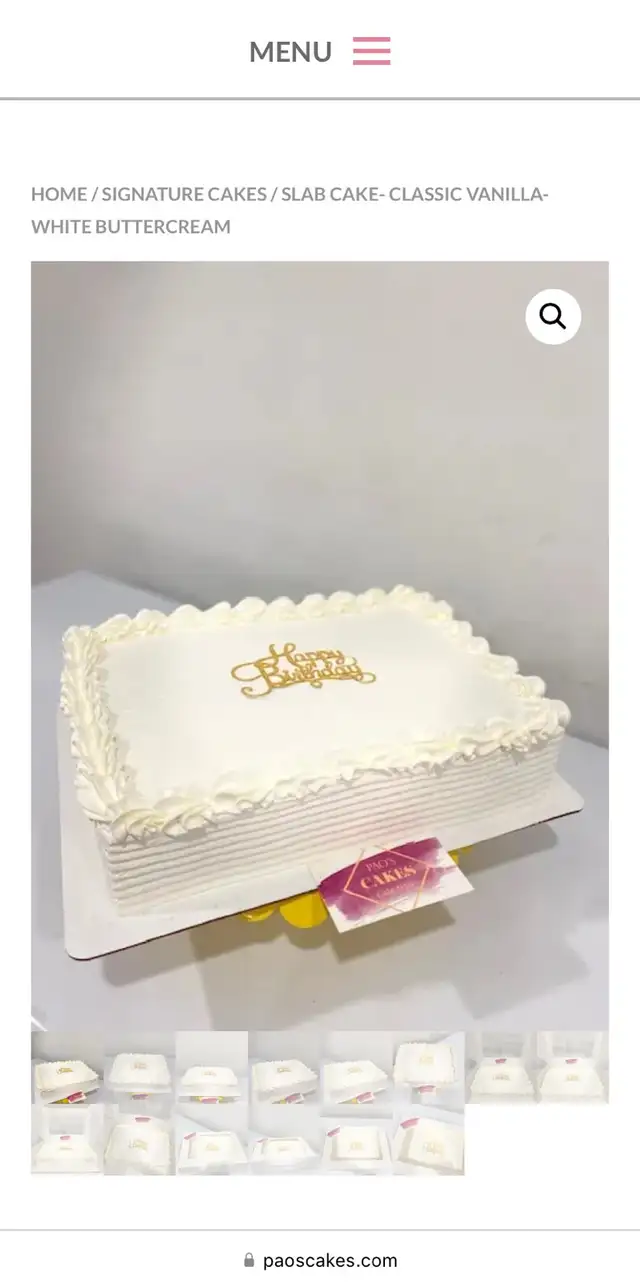 Slab cake 25-30 servings classic vanilla cake