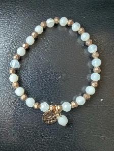 Beaded Stretch Bracelet with Tree Charm - Photo 2