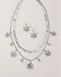 Plaid and Pearly Festive Bow Necklace and Earring Set - Photo 9