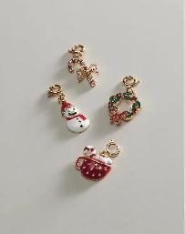 Plaid and Pearly Festive Bow Necklace and Earring Set - Photo 10