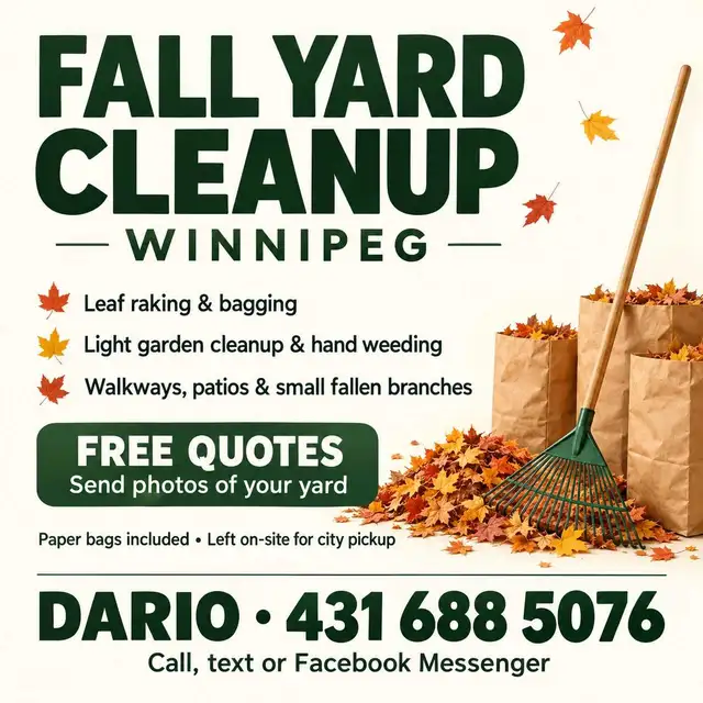 FALL YARD CLEANUP — WINNIPEG