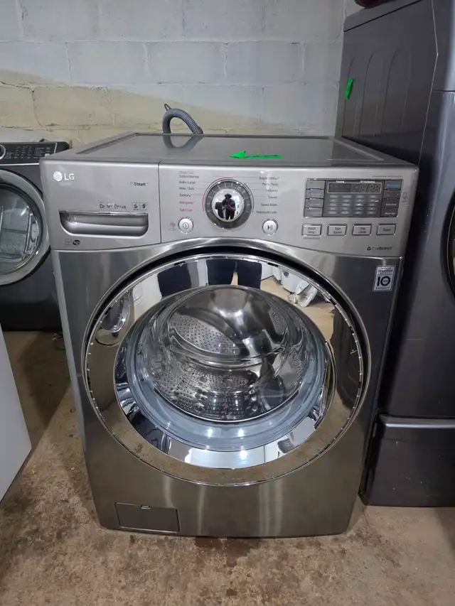 LG STEAM 27' Stainless Steel Front-Load Stackable Laundry Washer