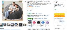 Brand New Bean Bag Chair – Grey, 4.5 FT – $60