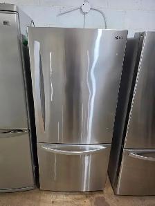 LG 30' Stainless Steel Bottom Slide Out Freezer Top Fridge
