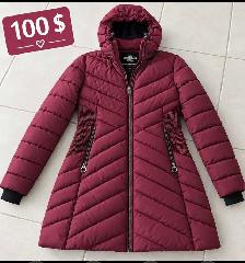 Manteau long femme 100 $ bourgonne et bottes d hivers neuf 5