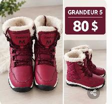 Manteau long femme 100 $ bourgonne et bottes d hivers neuf 5 - Photo 2