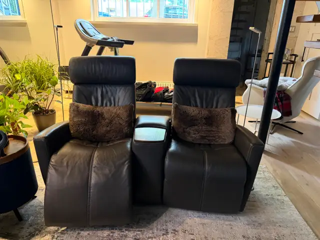 Divan cuir brun