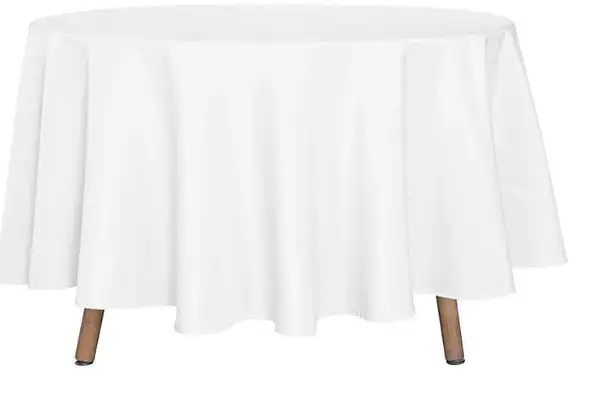 90" round white tablecloth