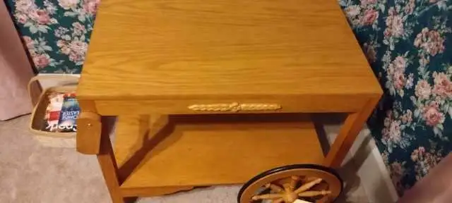 Handcrafted Solid Oak Tea Cart