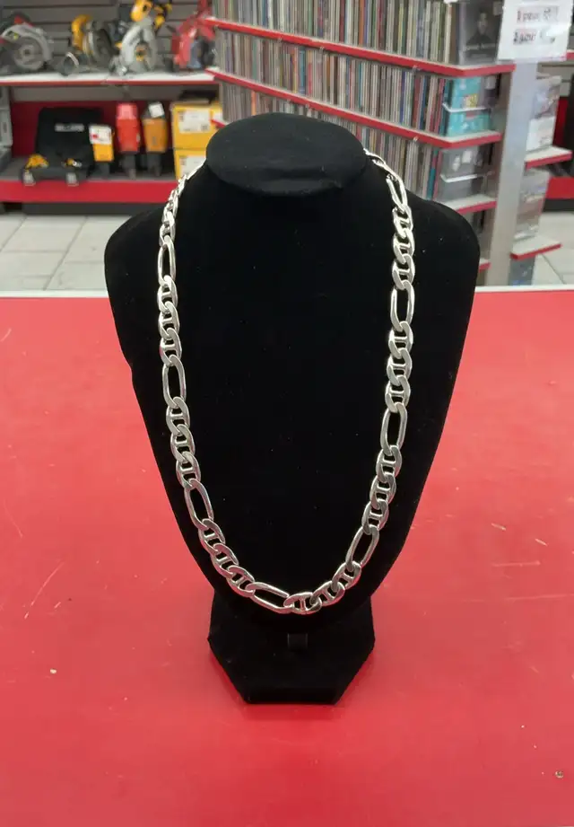 Chaîne collier homme en argent — Grosse maille Figaro