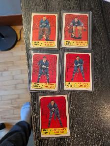 lot of 10 1967/68 Topps Maple Leafs Bower, Gamble, Pappin