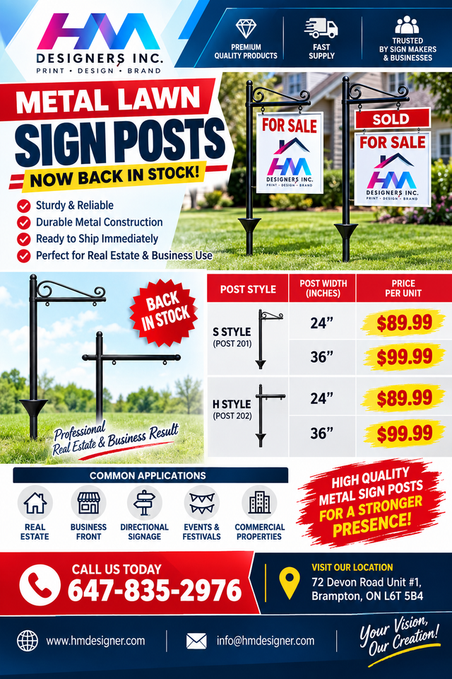 ONE MONTH SPECIAL OFFER – METAL LAWN SIGN POSTS