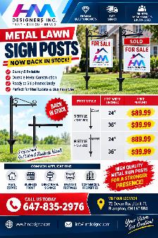 ONE MONTH SPECIAL OFFER – METAL LAWN SIGN POSTS