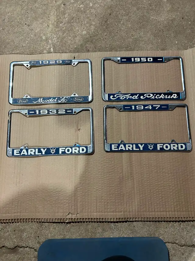 Vintage ford license plate holders