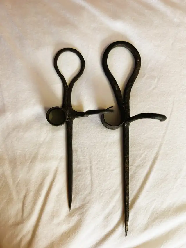 2 Antique miner’s candlesticks