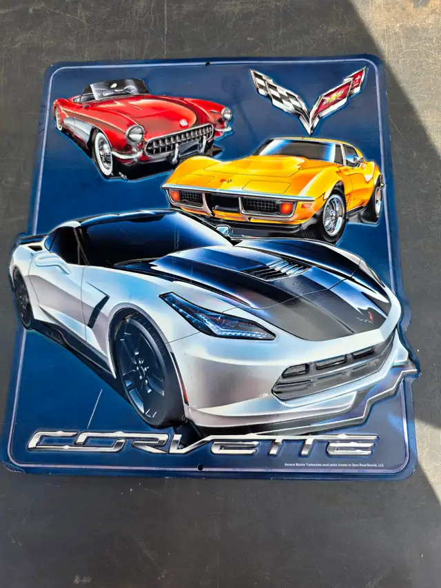 Corvette Hanging Wall Decor 12x13' Open Roads Brand GM Official