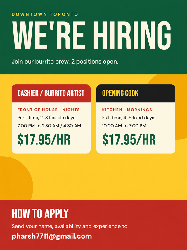 Burrito Artist & Cook