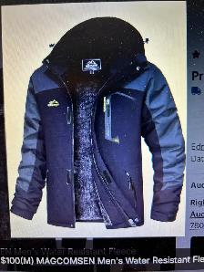 MENS NEW WINTER OUTDOOR JACKET/HOODSZ. MED. AS PICTURED----