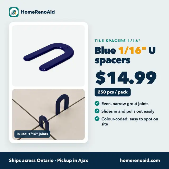 Tile Spacers 1/16' U-Shape - 250 pcs $14.99 - Blue