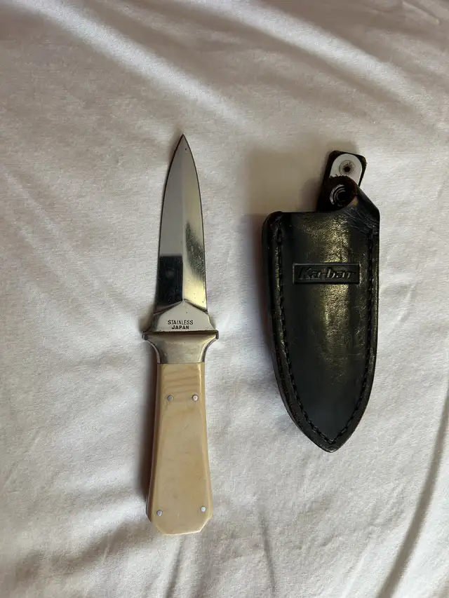 Vintage "Ka-bar boot knife" with leather sheath