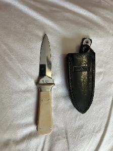 Vintage "Ka-bar boot knife" with leather sheath