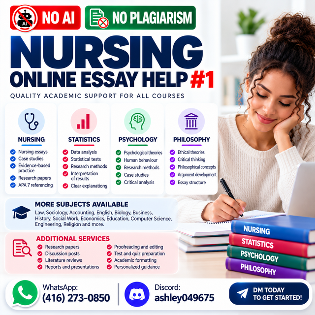 NURSING ONLINE ESSAY HELP, STATISTICS, PSYCHOLOGY, PHILOSOPHY #1
