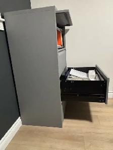 ~Solid Wood & Metal Desk Set w/ Metal Filing Cabinet & Bookcase~ - Photo 5