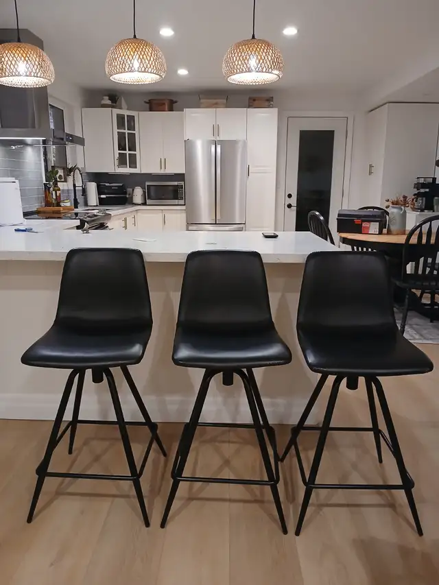 Black counter height chairs