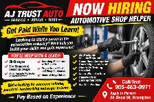 Automotive Shop Helper – Paid Training | Learn While You Earn
