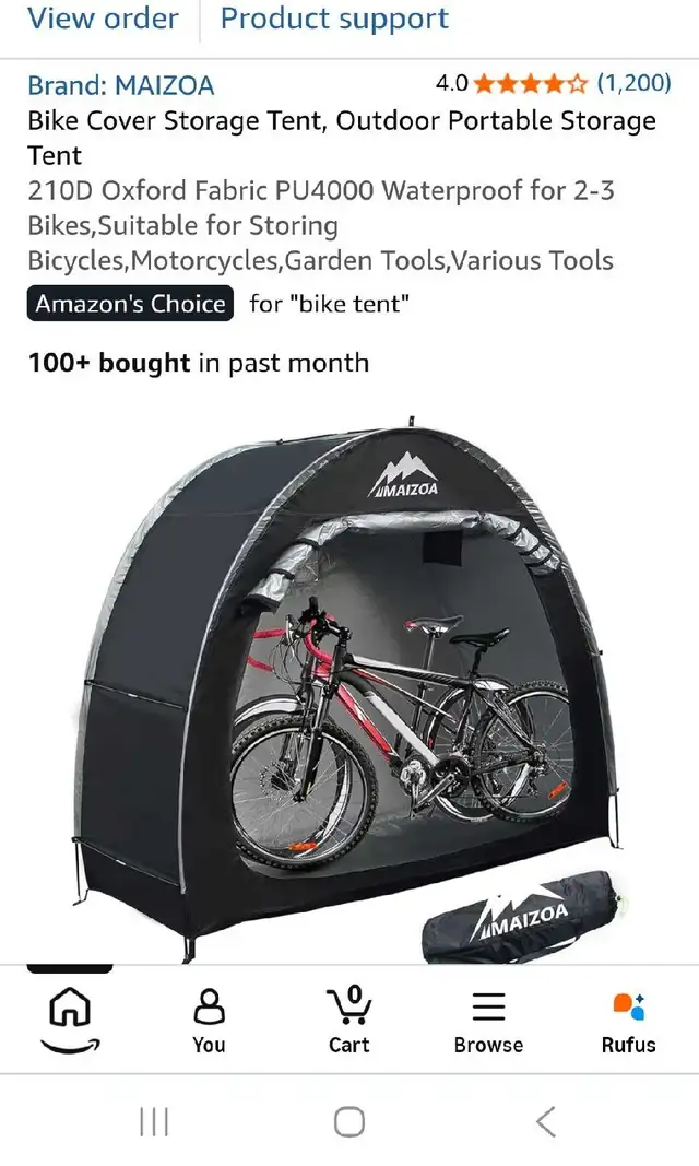 WATERPROOF BIKE TENT BOWMANVILLE