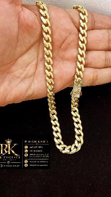 14k  yellow Gold Cuban Chain  # R 67 - Photo 4