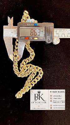 14k  yellow Gold Cuban Chain  # R 67 - Photo 7