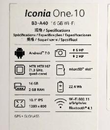 Tablette Acer Iconia One 10 (Modèle B3-A40) – 10.1 pouces - Photo 3