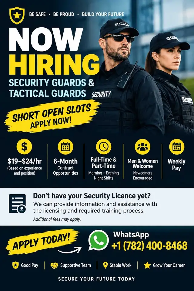 Security Guard and Tactical Guard Positions Available
