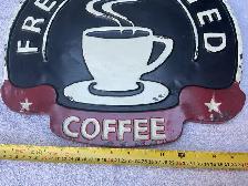 Fresh Brewed Metal Coffee Wall Sign ! - Photo 3